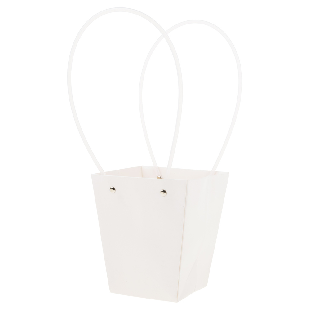 Сумка подарочная (картон), 13x9,5xH15,5 см, набор (10 шт), с ламинацией Белый