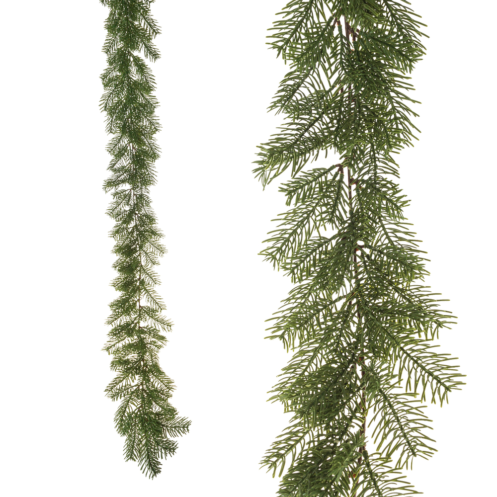 Гирлянда искусственная еловая (пластик), 190 см Зеленый