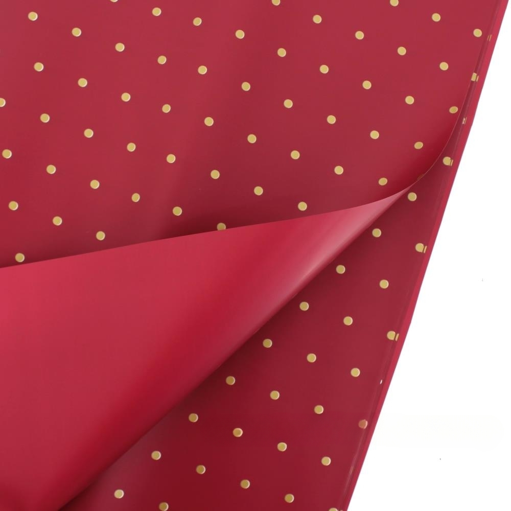 Пленка матовая "Мелкий горох", 58х58 см, набор (20 шт) Красный