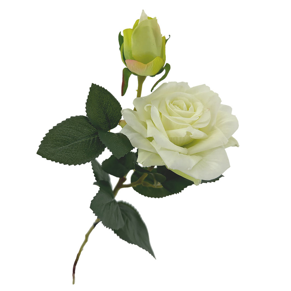Цветок искусственный "Роза", H47 см Белый