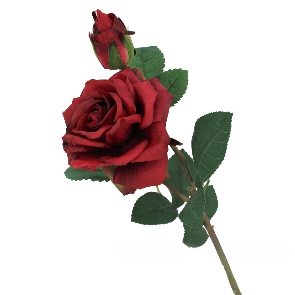 Цветок искусственный "Роза", H47 см Красный
