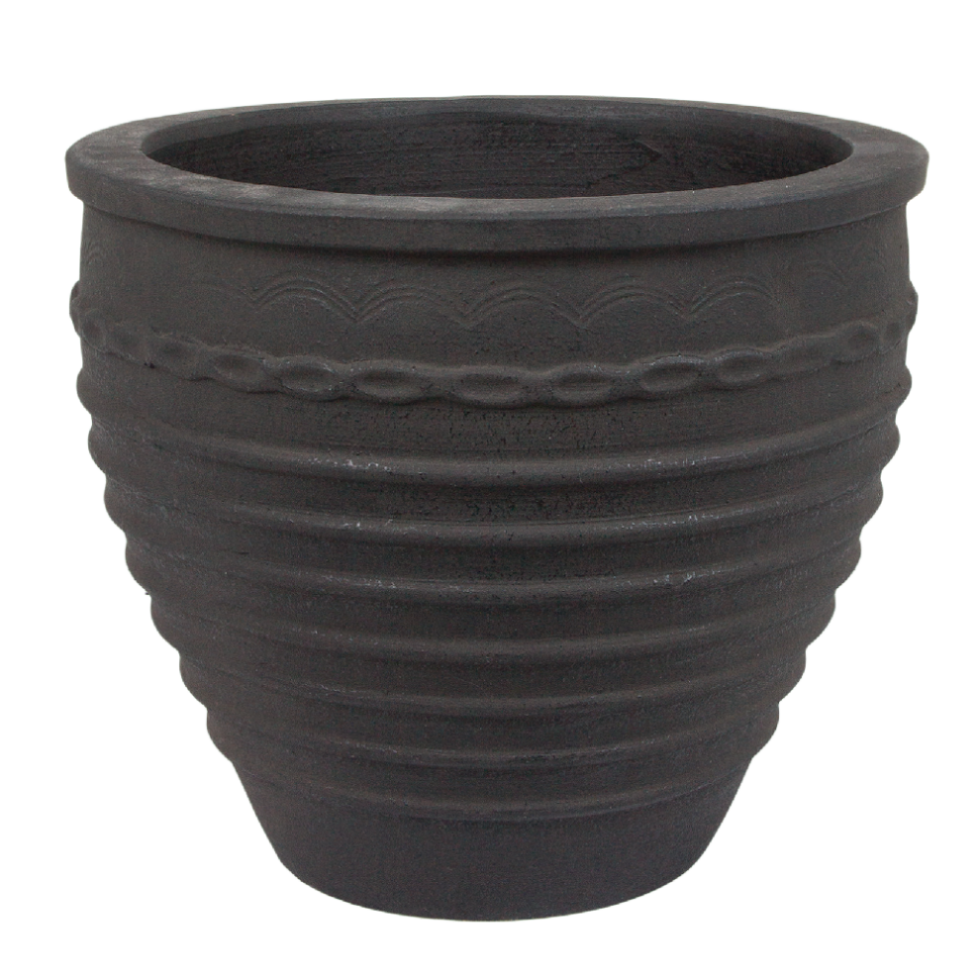 Кашпо Nobilis Marco "Chain Anthracite Terra Round" (терракота), D56xH49 см Антрацитовый