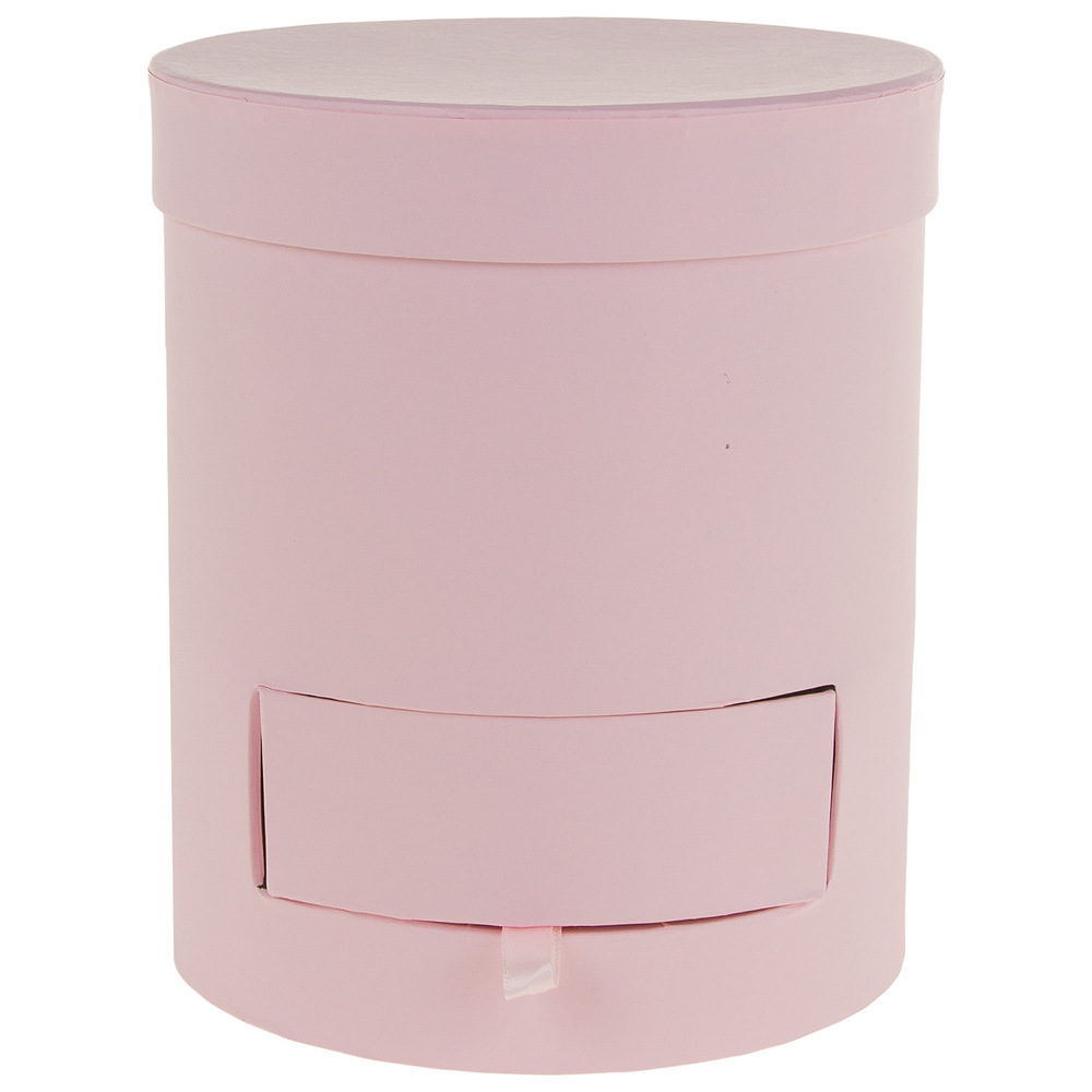 Коробка шляпная, D17xH20 см, с ящиком Розовый