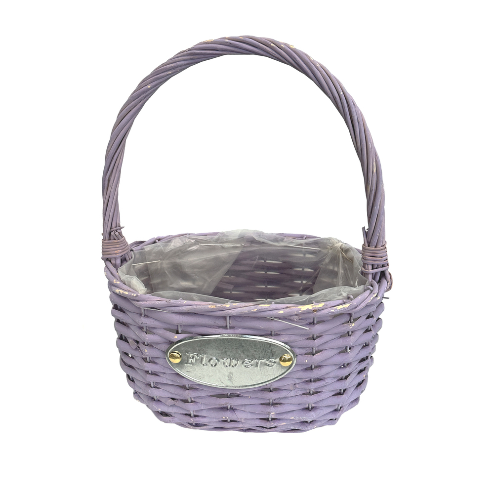 Корзина плетеная (ива), D22xH12/30 см Лиловый