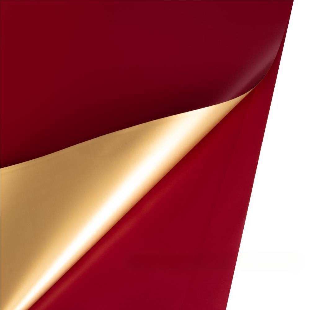 Пленка матовая "Цветное золото", 60х60 см, набор (20 шт), двусторонняя, двухцветная Красный