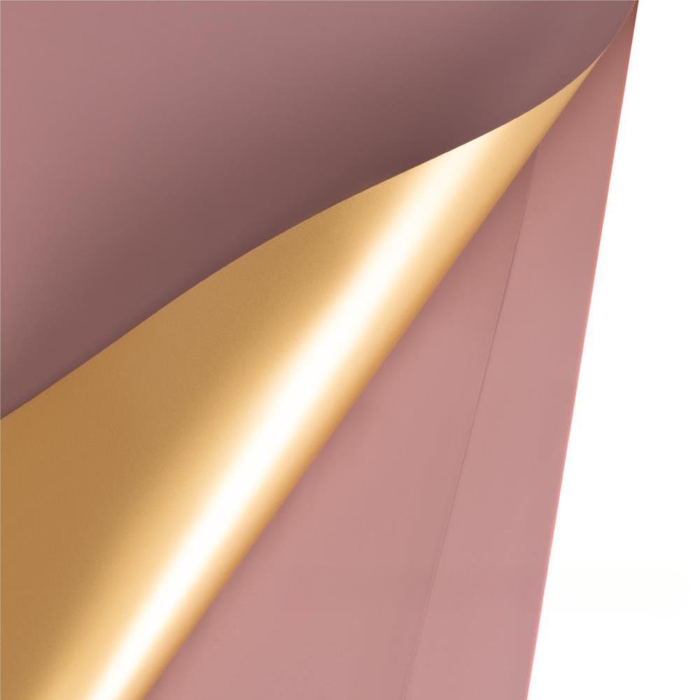 Пленка матовая "Цветное золото", 60х60 см, набор (20 шт), двусторонняя, двухцветная Пыльно-розовый