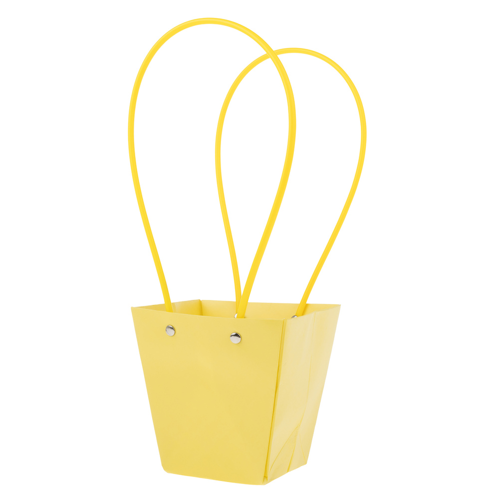 Сумка подарочная (картон), 12x8xH12,5 см, набор (10 шт), с ламинацией Светло-желтый