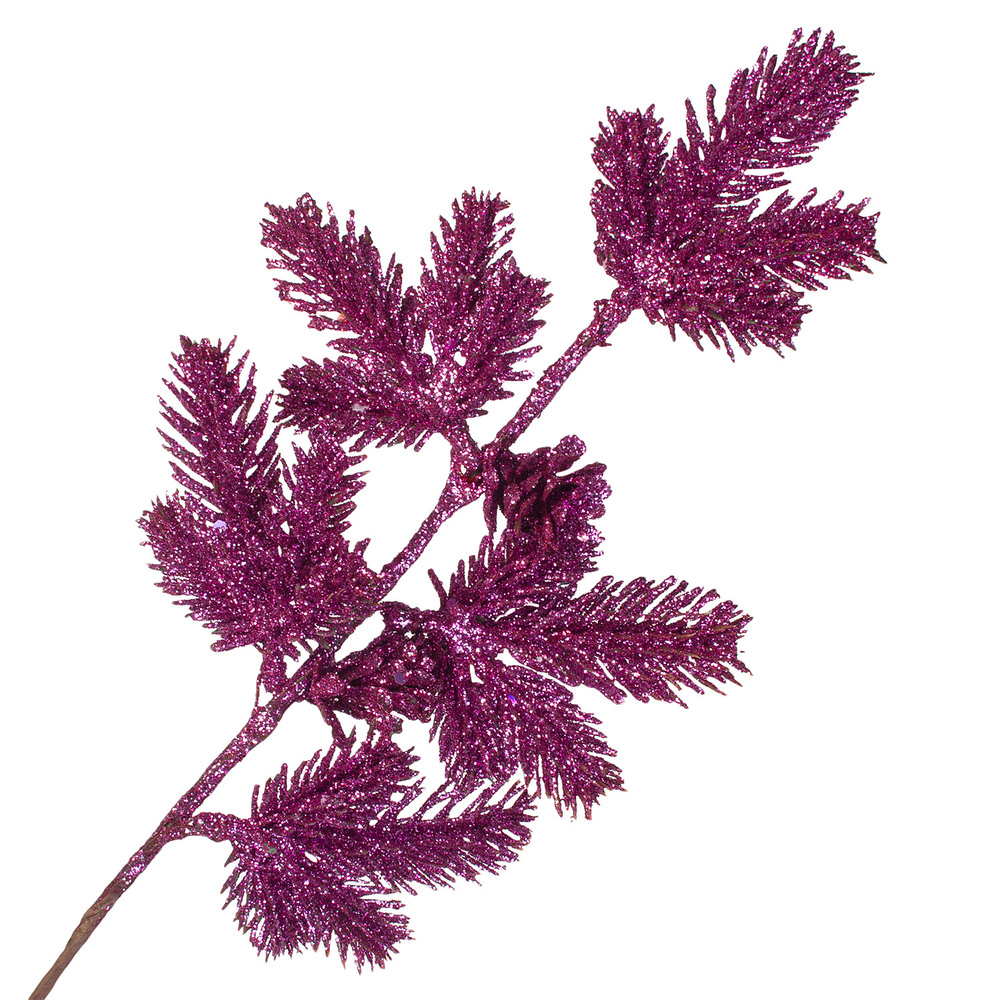Ветка еловая искусственная (пластик), H45 см Сиреневый