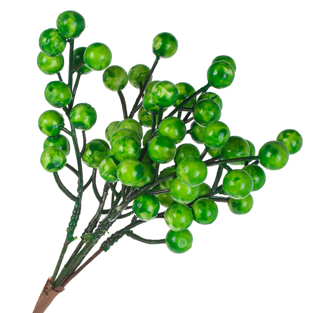 Ягоды искусственные на вставке (пластик), H27 см Зеленый