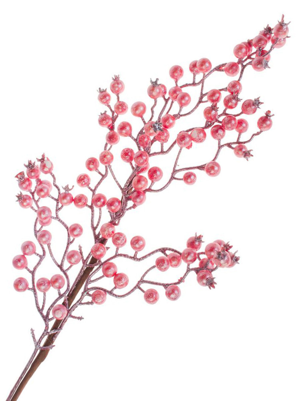 Ветка искусственная ягодная (пластик), H70 см Красный