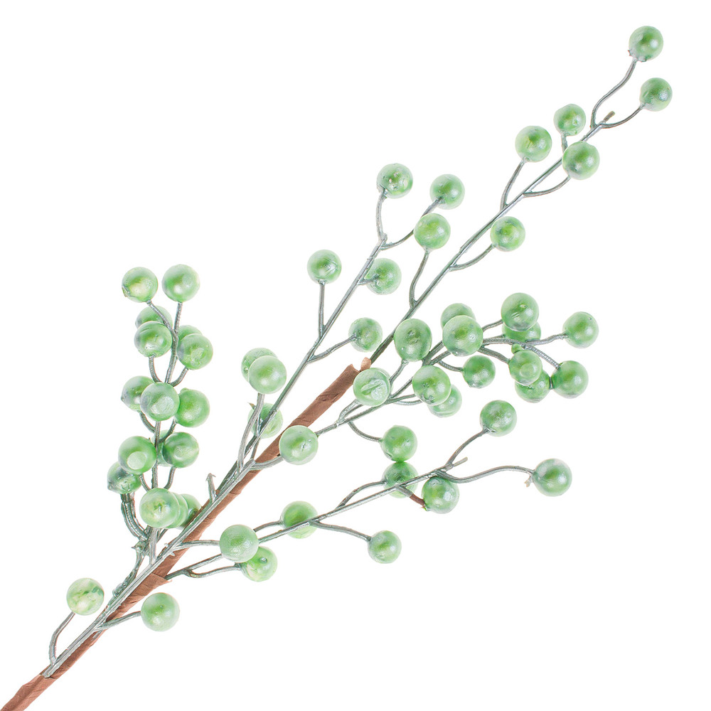 Ветка искусственная ягодная (пластик), H70 см Голубой