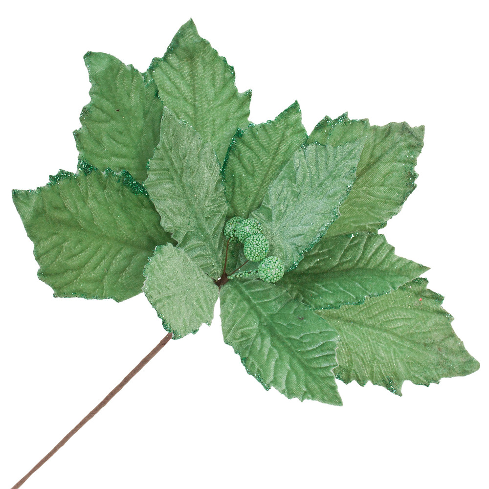 Цветок искусственный "Пуансеттия" (ткань), H60 см Зеленый