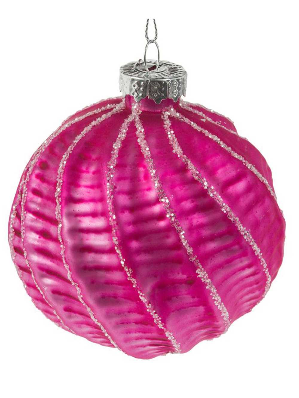 Елочная игрушка "Шар" (стекло), D8 см Розовый