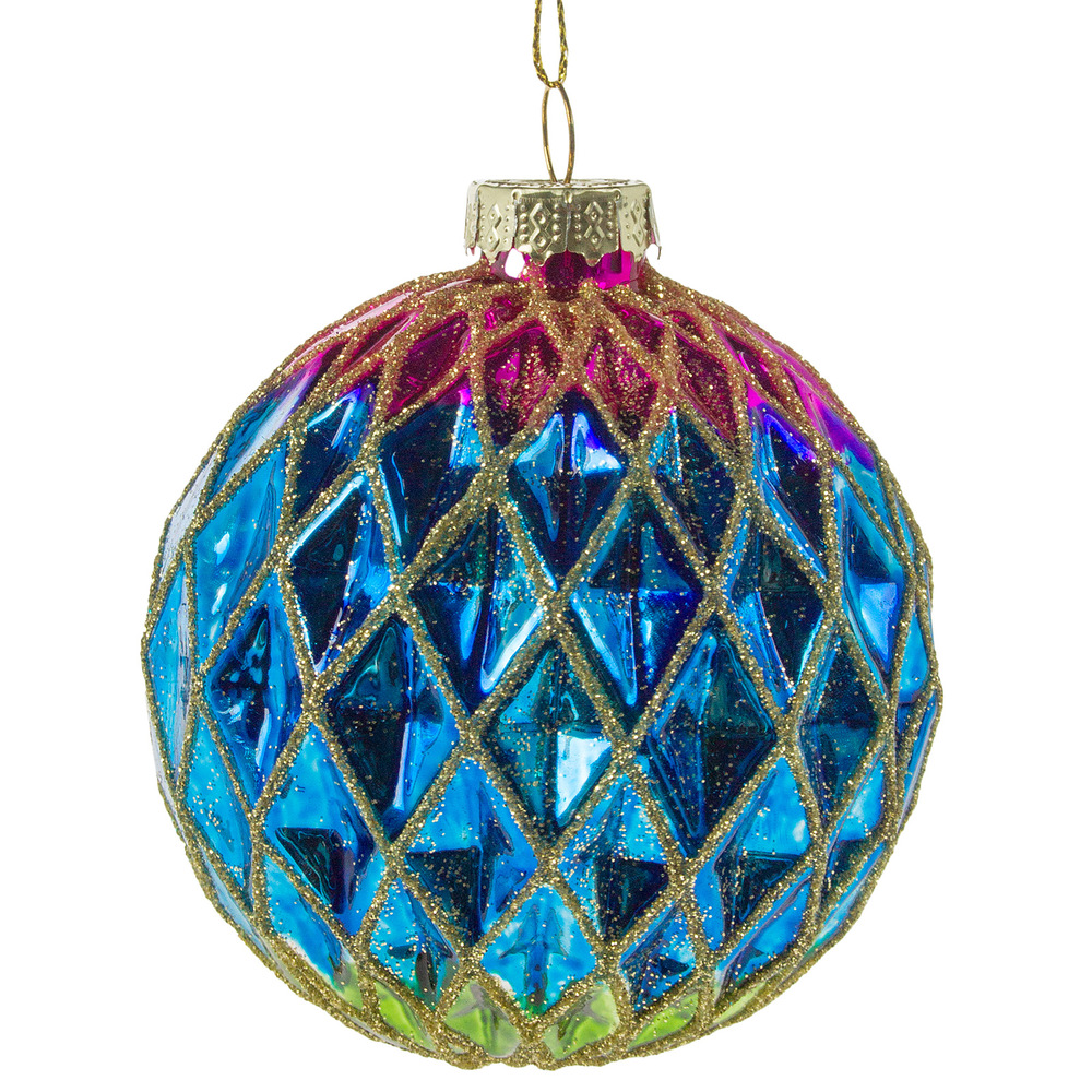 Елочная игрушка "Шар" (стекло), D8 см Синий