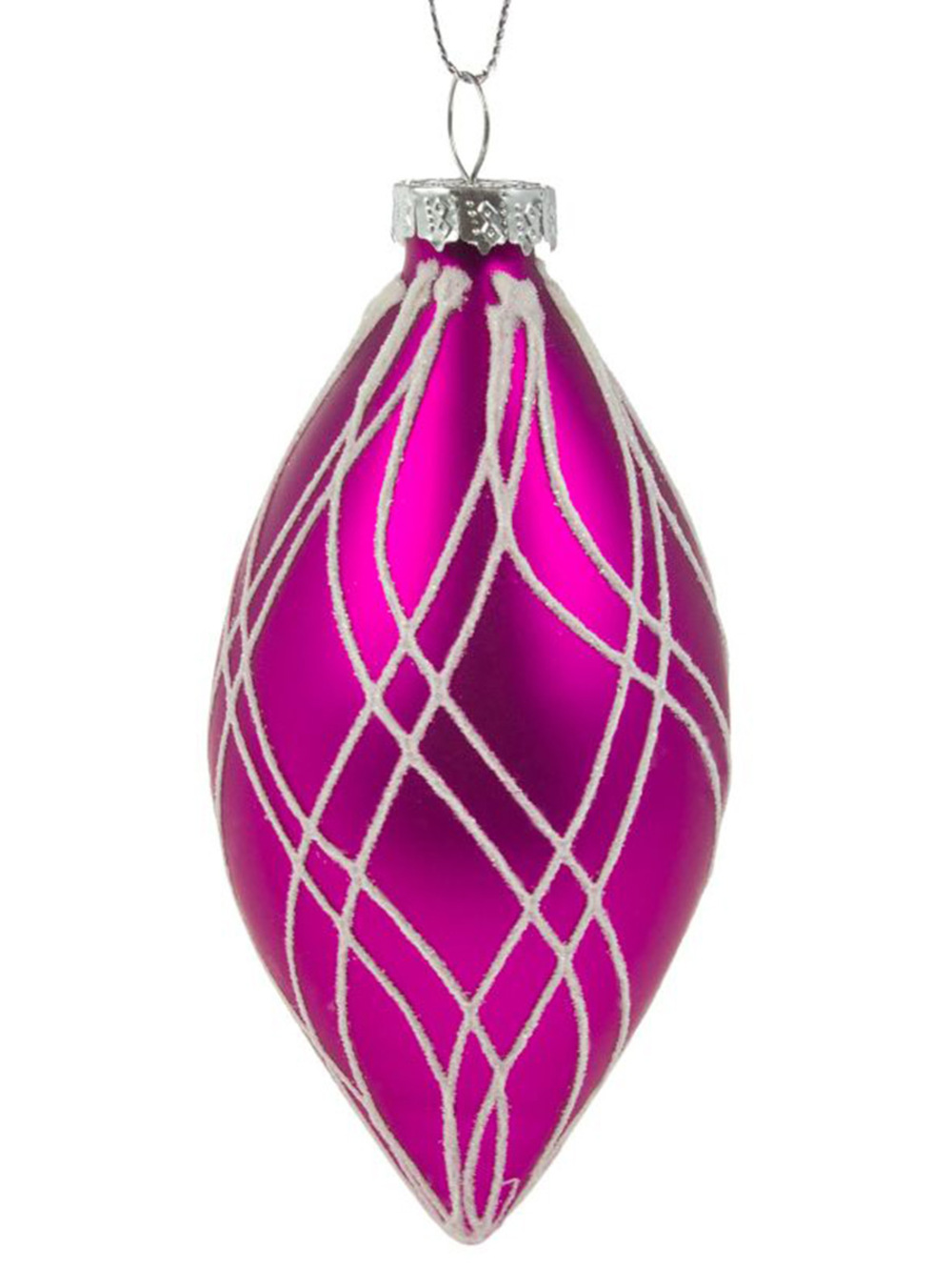 Елочная игрушка "Олива" (стекло), D8 см Розовый