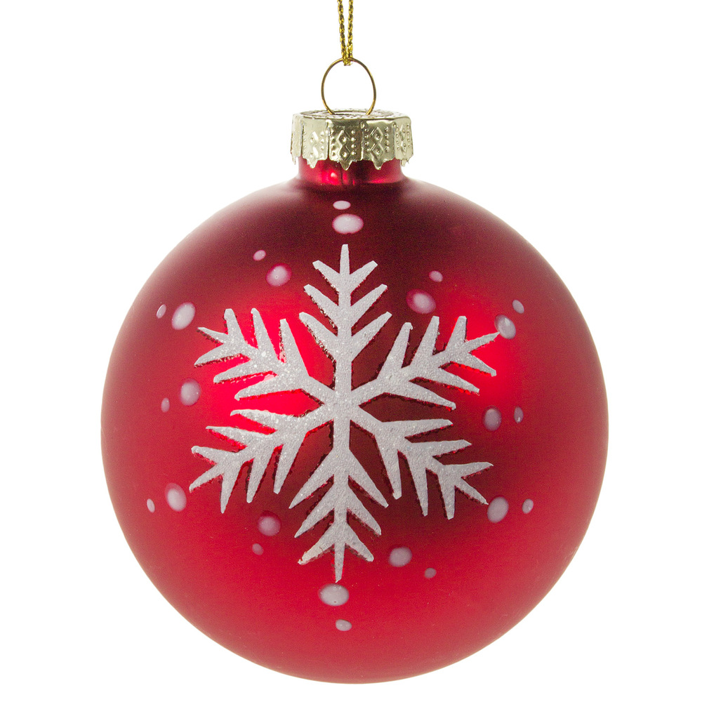 Елочная игрушка "Шар" (стекло), D8 см Красный