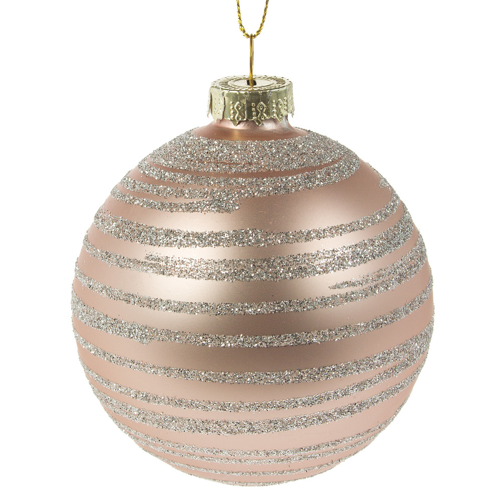 Елочная игрушка "Шар" (стекло), D8 см Розовый