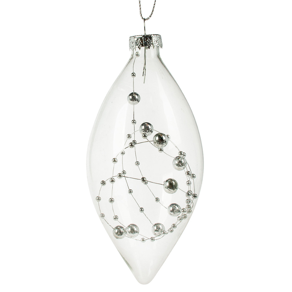 Елочная игрушка "Олива" (стекло), D6хН14 см Прозрачный