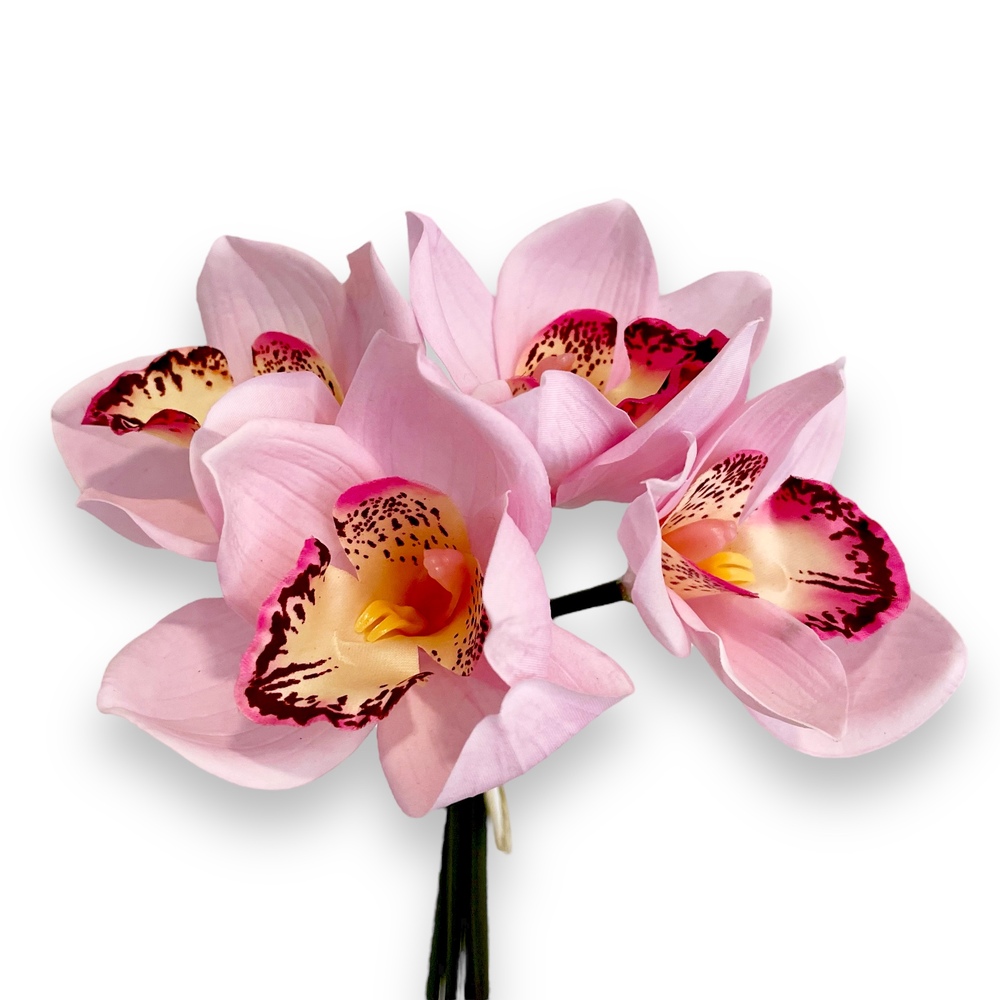 Букет искусственных цветов "Цимбидиум" , H25 см, с силиконовым покрытием Розовый
