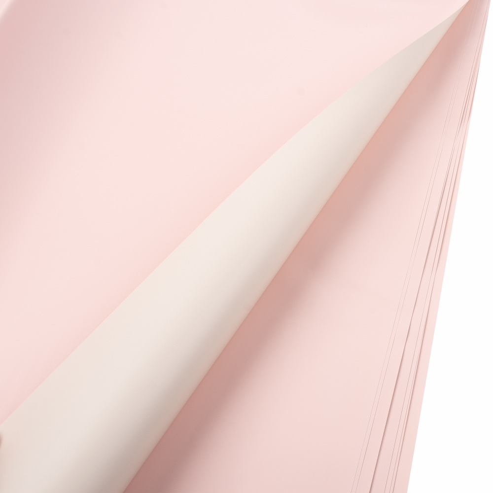 Пленка матовая, 58х58 см, 75 mic, набор (20 шт), двусторонняя, двухцветная Розовый-серый