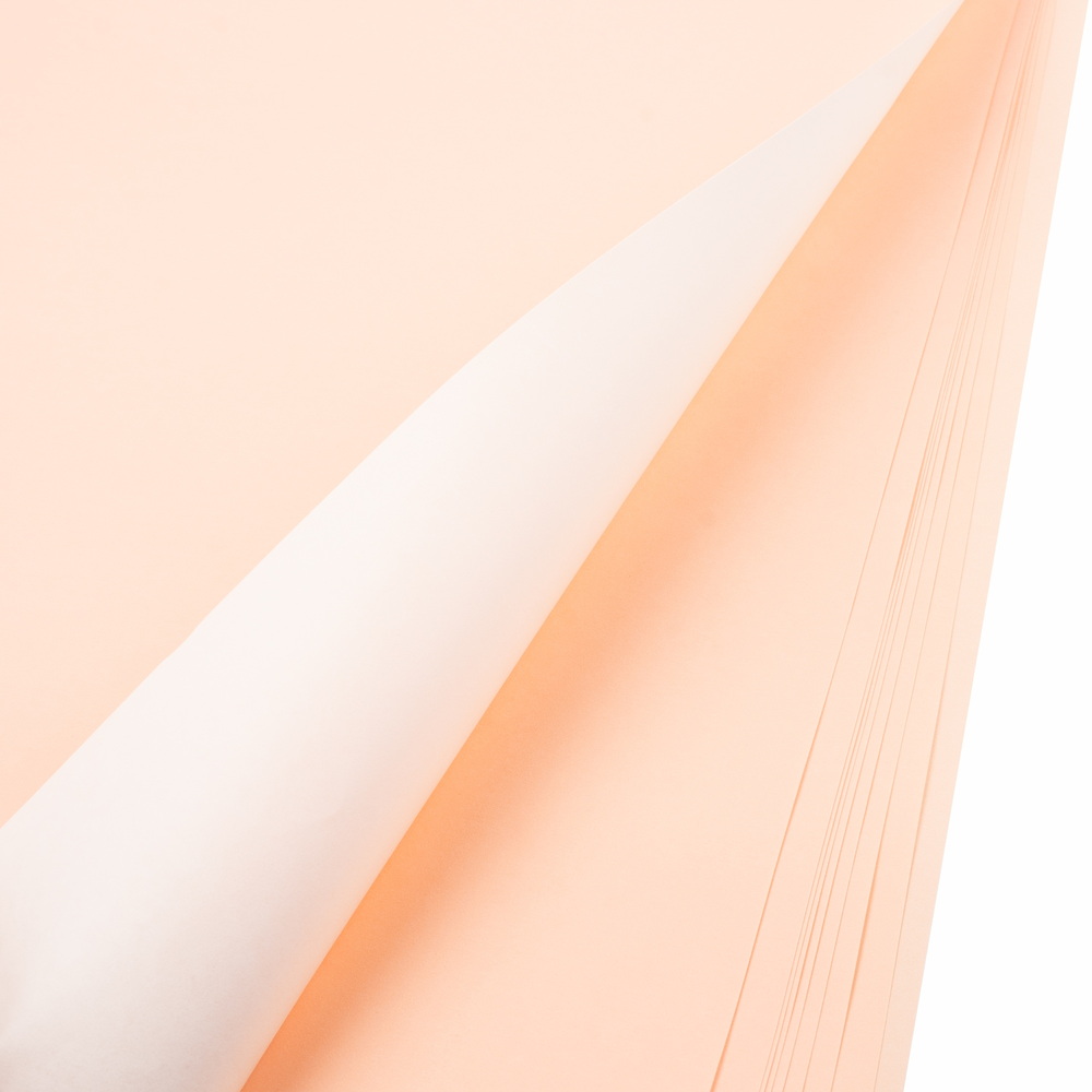 Бумага подарочная, 50x50 см, 80 г/м2, набор (10 шт), влагостойкая, двусторонняя Кремовый-персиковый