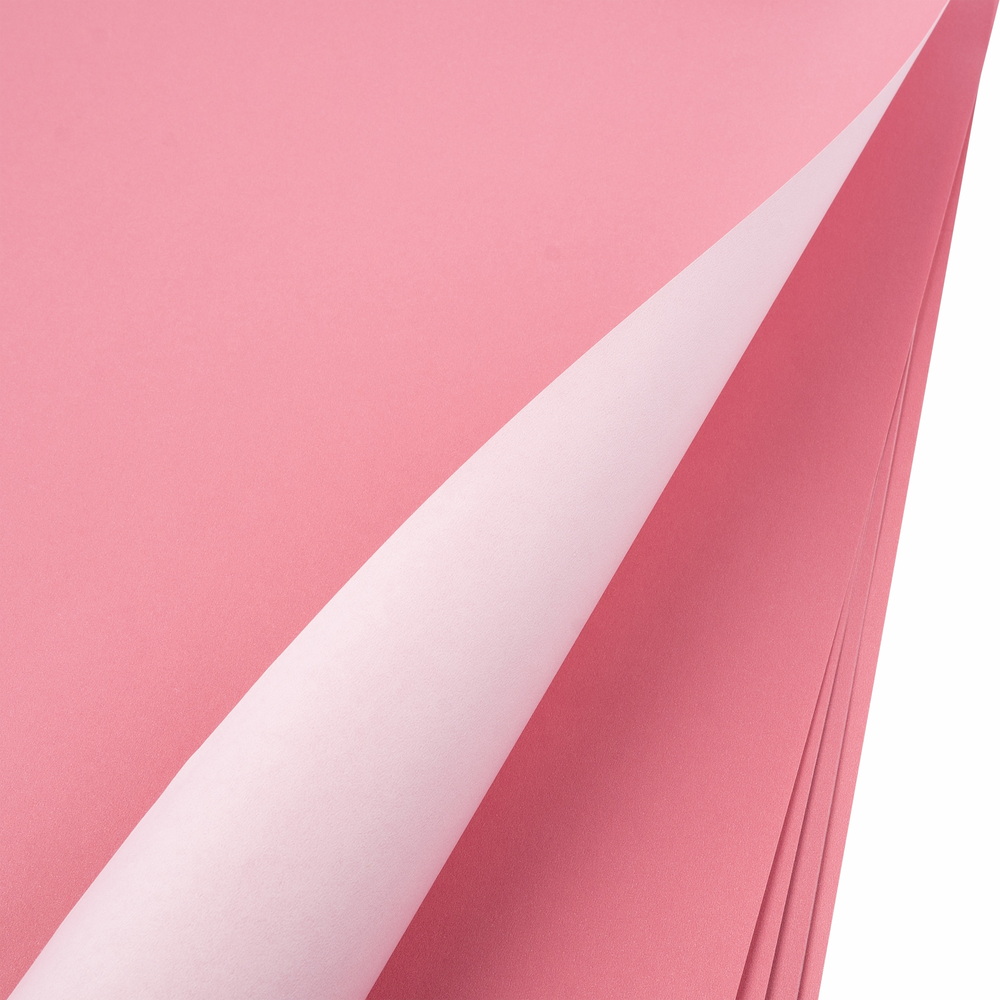 Бумага подарочная влагостойкая, 50x50 см, 80 г/м2, набор (10 шт), двухцветная двусторонняя Розовый-с Розовый-сиреневый