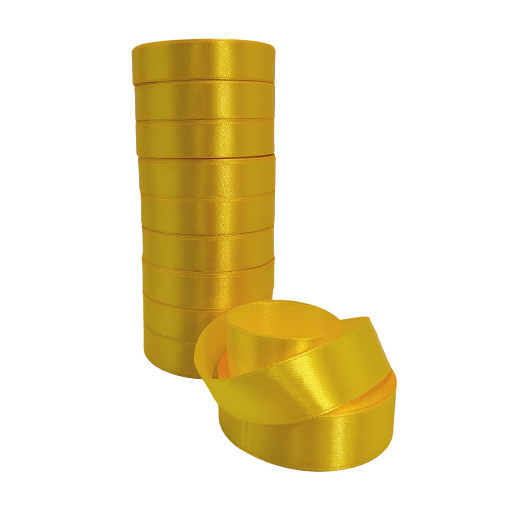 Лента атлас, 20 ммx25 ярд Темно-желтый