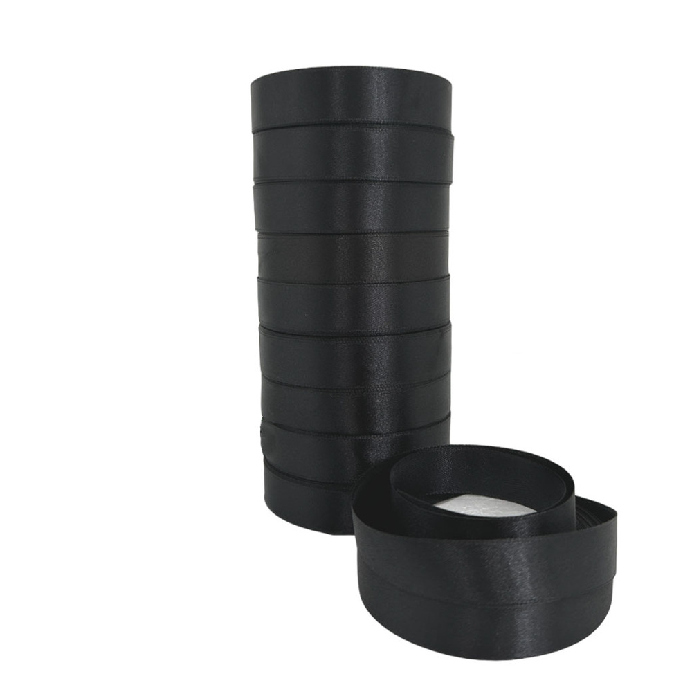 Лента атлас, 20 ммx25 ярд Черный