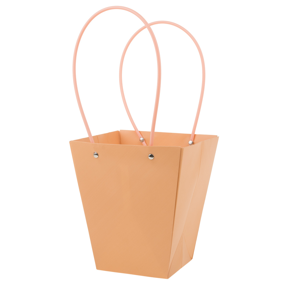 Сумка подарочная (картон), 17x11,5xH20 см, набор (10 шт), с ламинацией Персиковый