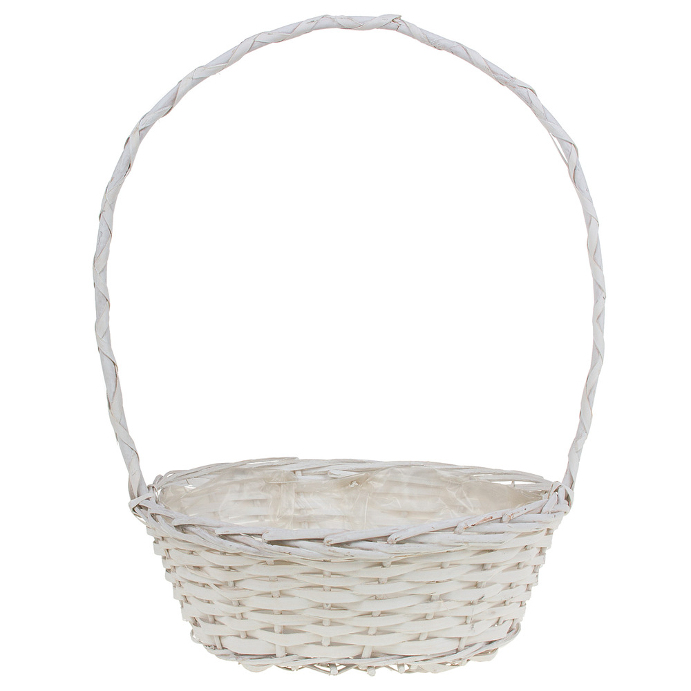 Корзина плетеная (ива), 35x28xH13/50 см Белый