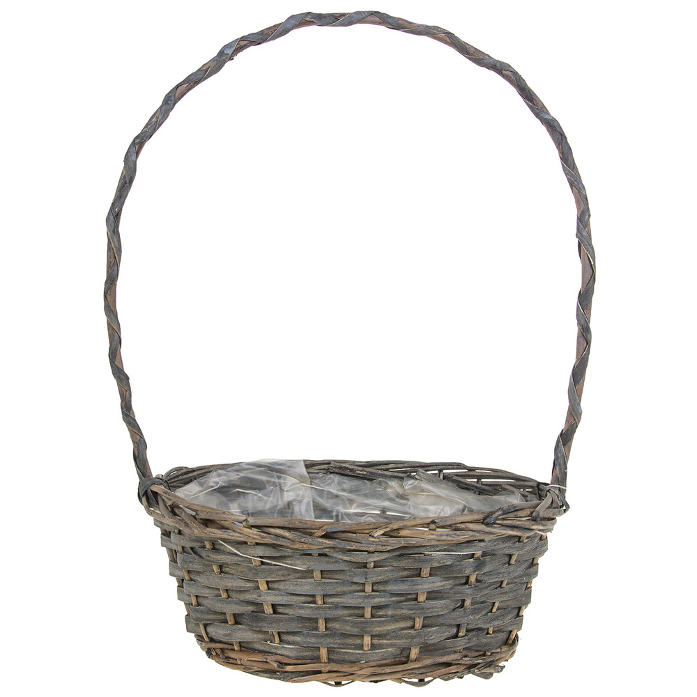 Корзина плетеная (ива), 28x24xH12/43 см Серый