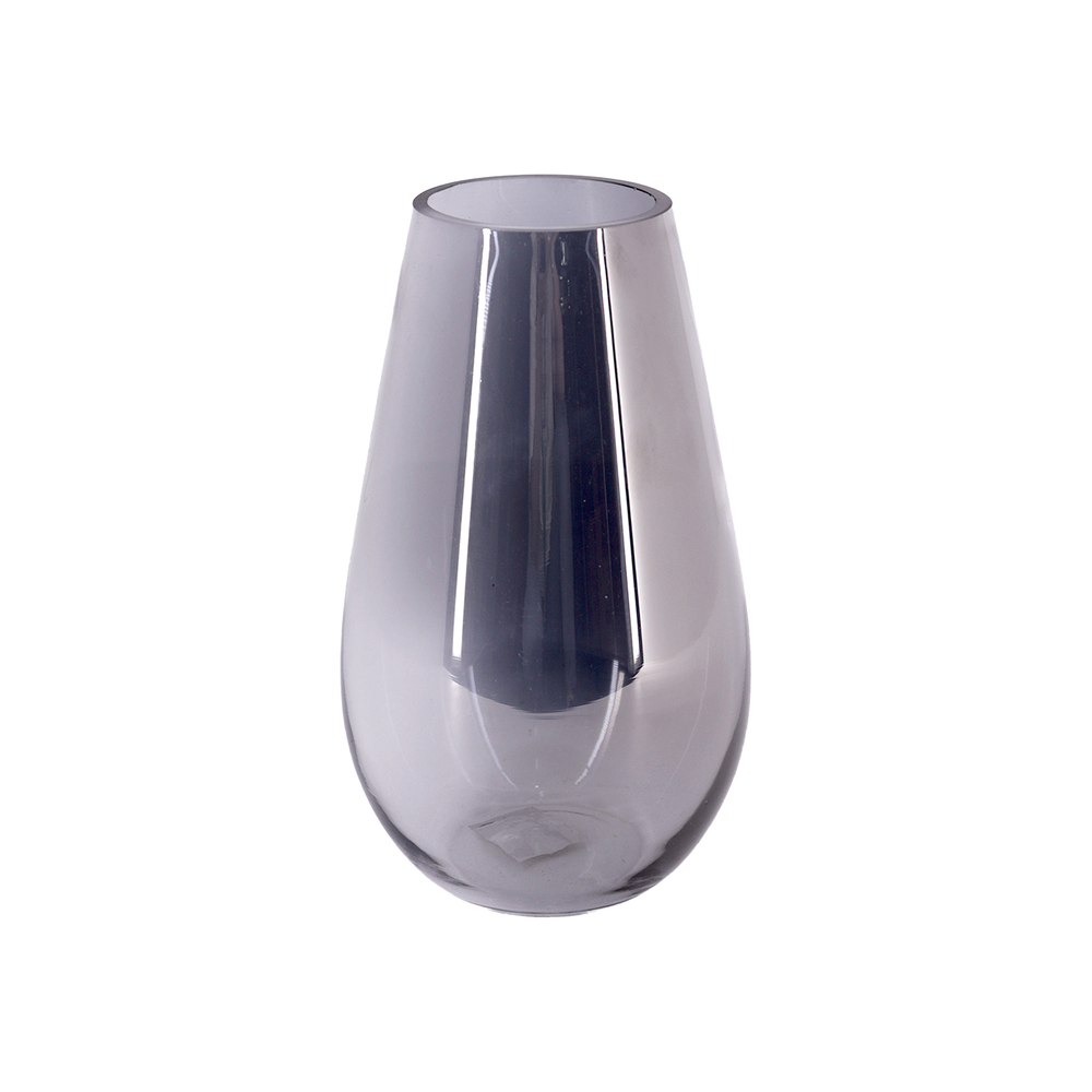 Ваза "Капля" (стекло), D14xH25 см Серый