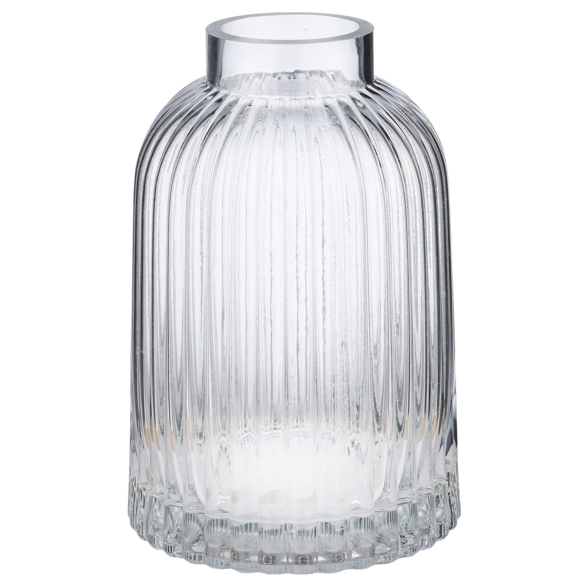 Ваза "Pleat" (стекло), D7xH20 см Прозрачный