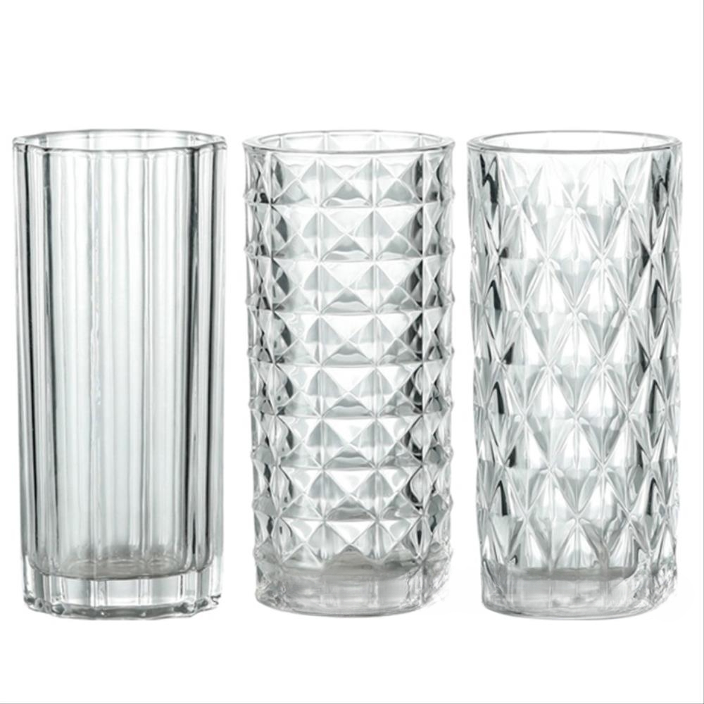 Ваза "Трубка 110 фактурная" (стекло), D11,5хH24,5 см Прозрачный