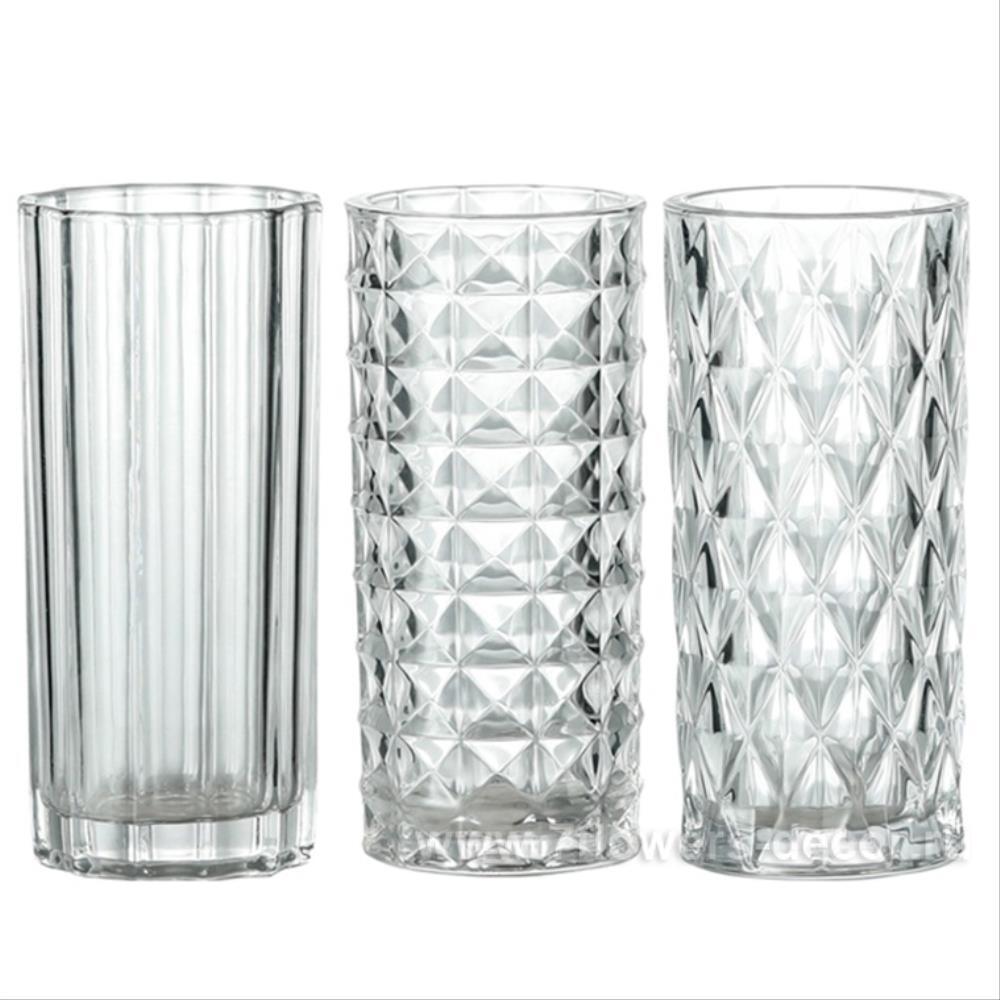 Ваза "Трубка 130 фактурная" (стекло), D13хH29,5 см Прозрачный