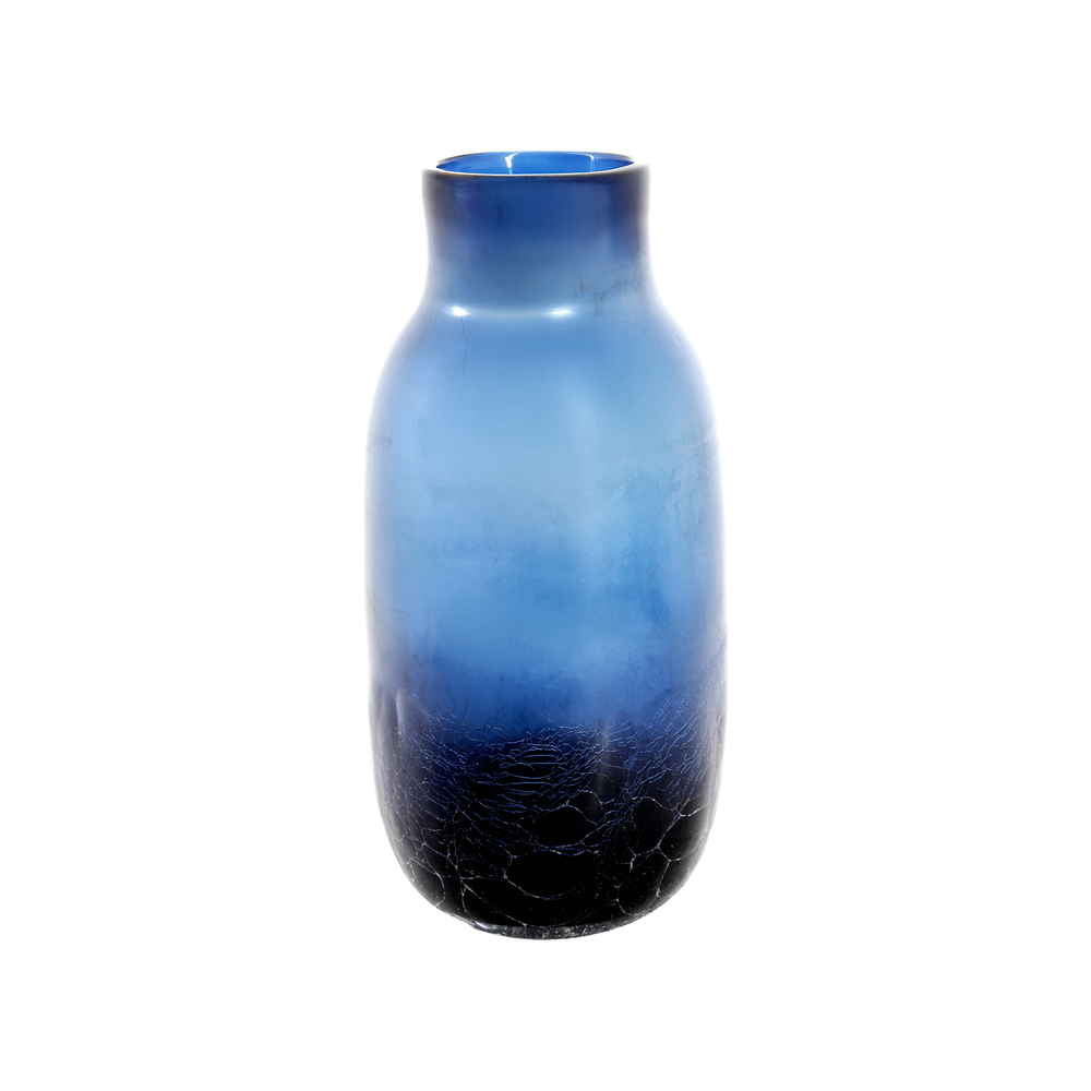 Ваза "Simple vase" (стекло), D14xH30 см Синий