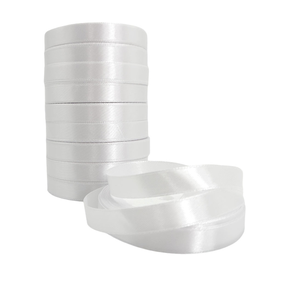 Лента атлас, 12 ммx25 ярд Белый