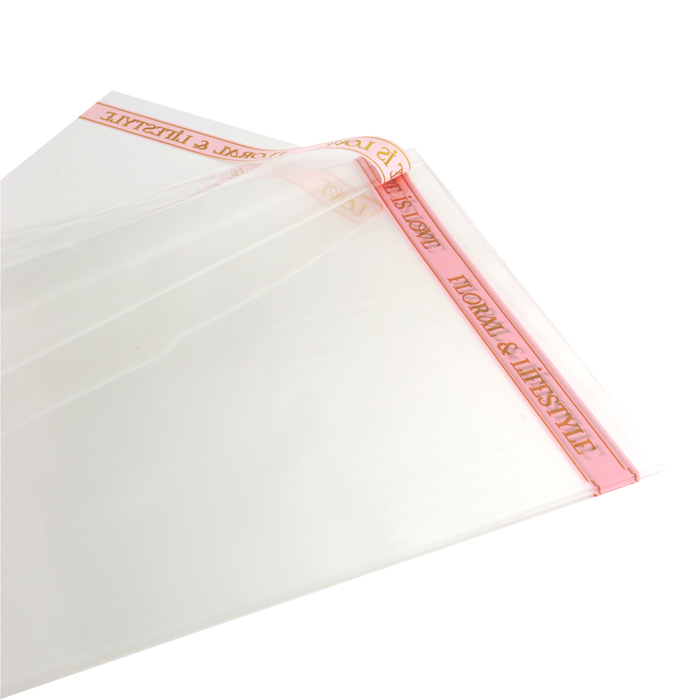 Пленка прозрачная "Floral", 57x57 см, 53 mic, набор (20 шт) Золотой-розовый