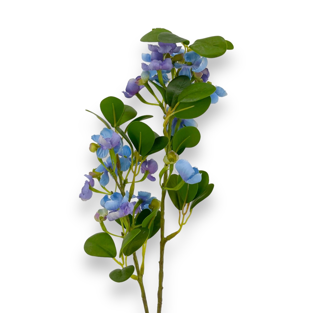 Цветок искусственный "Яблоня", H73 см, с силиконовым покрытием Синий