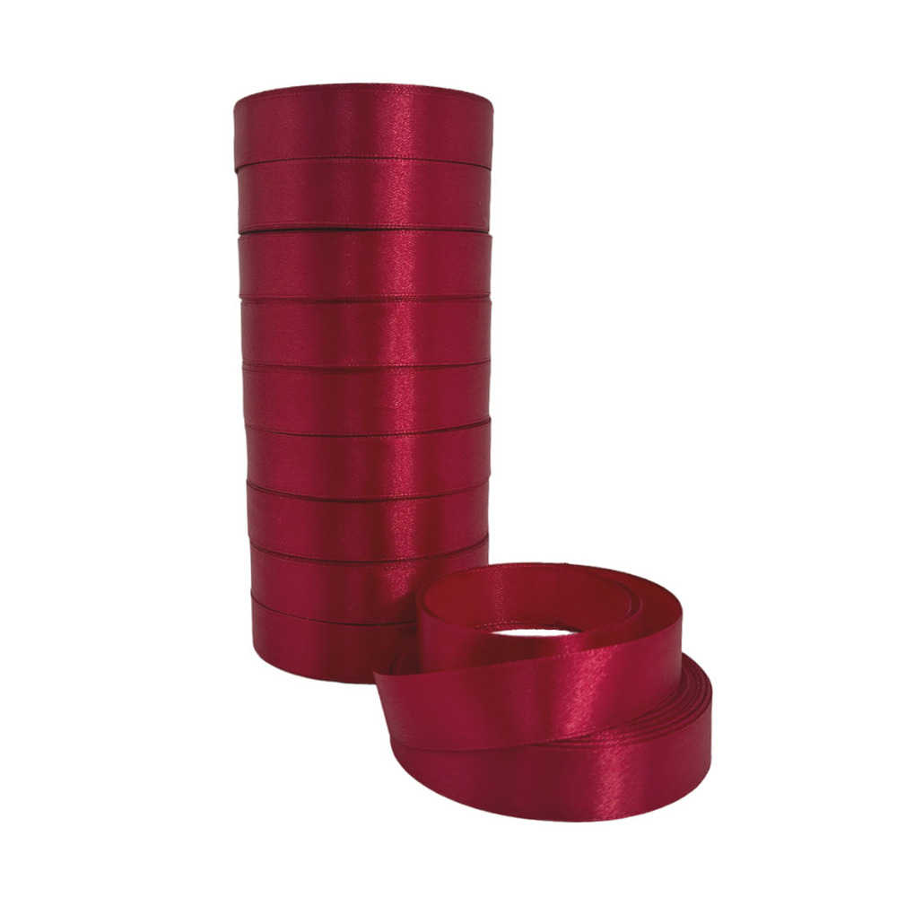 Лента атлас, 20 ммx25 ярд Бордовый