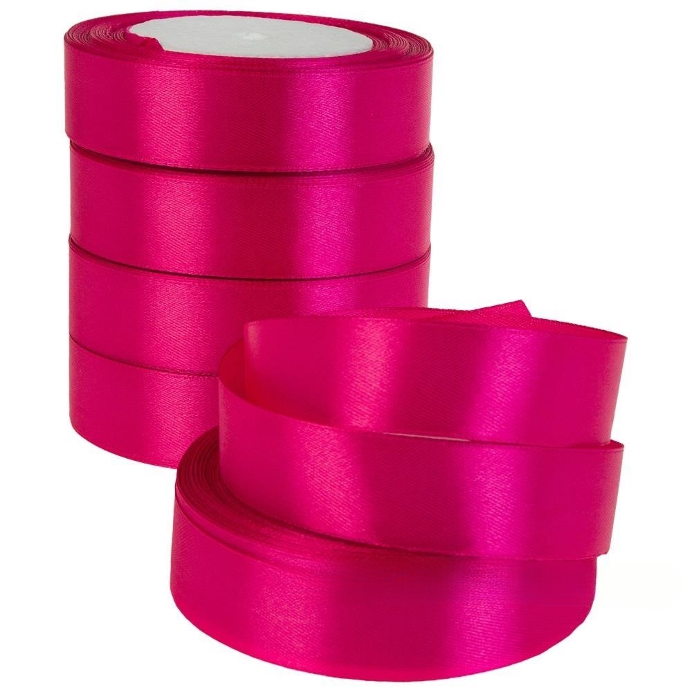 Лента атлас, 20 ммx25 ярд Фуксия