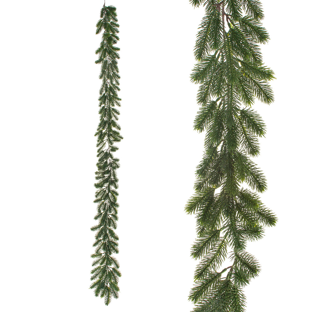 Гирлянда искусственная еловая (пластик), 190 см Зеленый