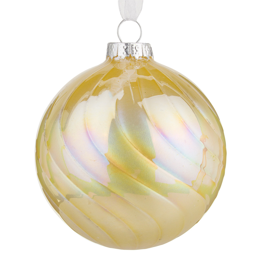 Елочная игрушка "Шар" (стекло), D8 см Золотой