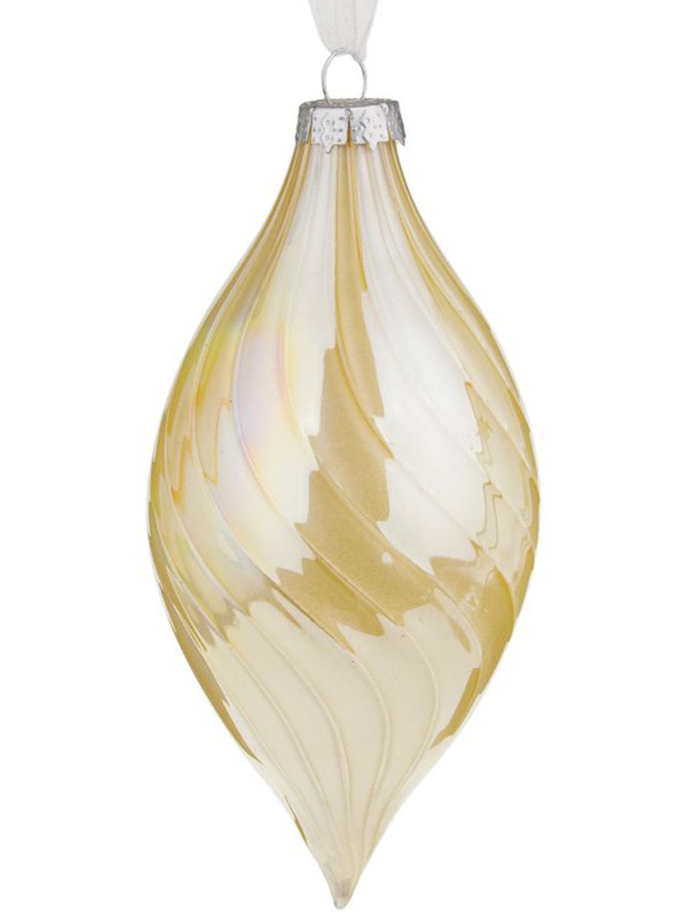 Елочная игрушка "Конус" (стекло), 6xH13 см Золотой