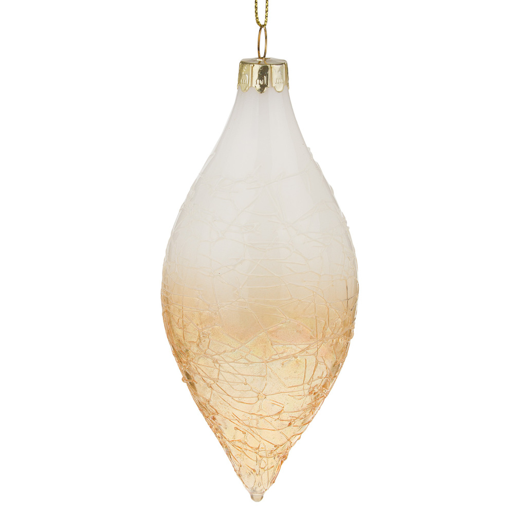 Елочная игрушка "Конус" (стекло), 6хН13 см Золотой