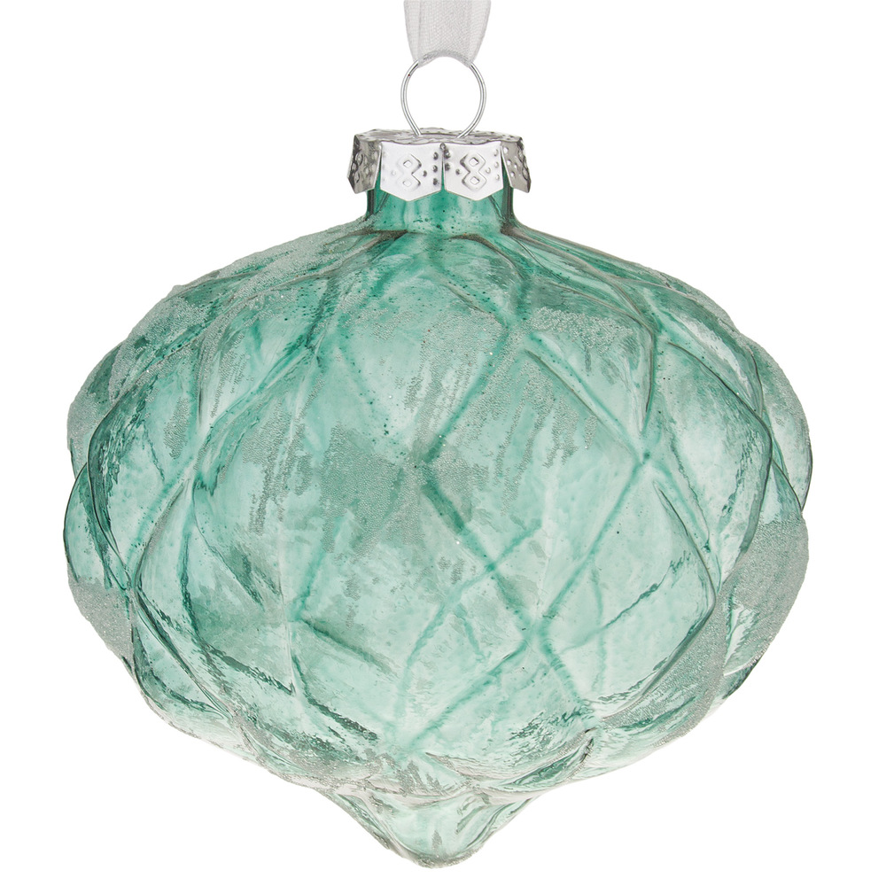 Елочная игрушка "Луковка" (стекло), Н10 см Зеленый