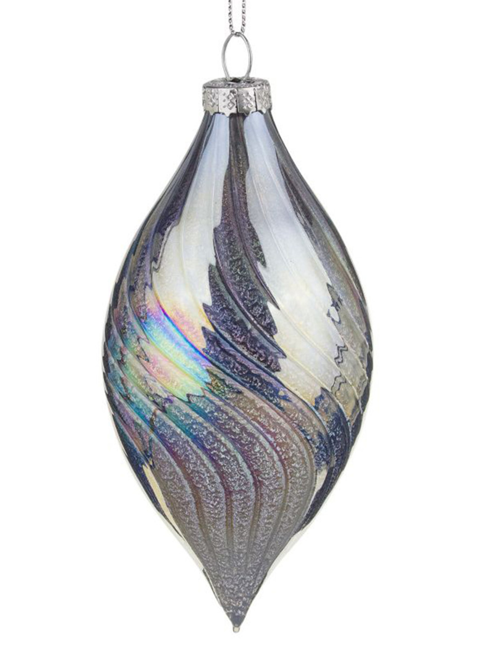 Елочная игрушка "Олива" (стекло), Н8 см Синий