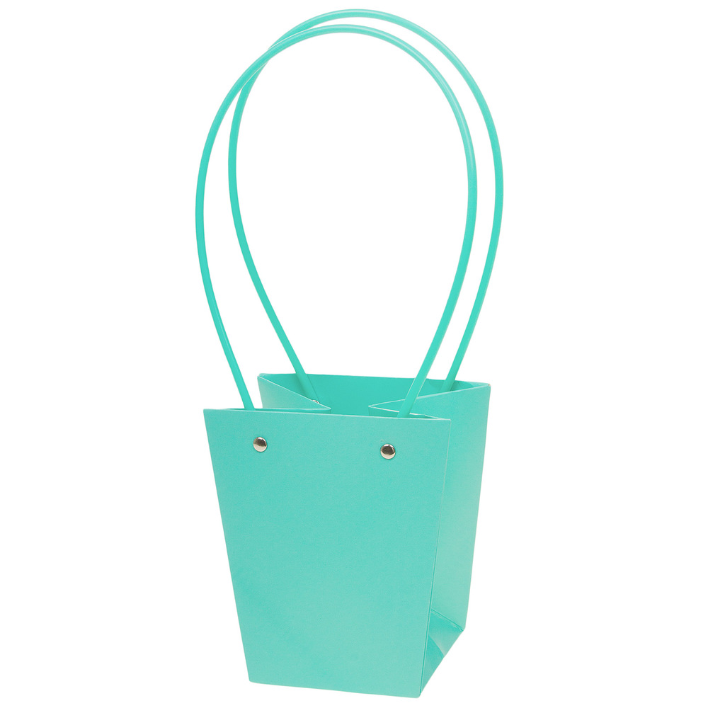 Сумка подарочная (картон), 13x9,5xH15,5 см, набор (10 шт), с ламинацией Бирюзовый