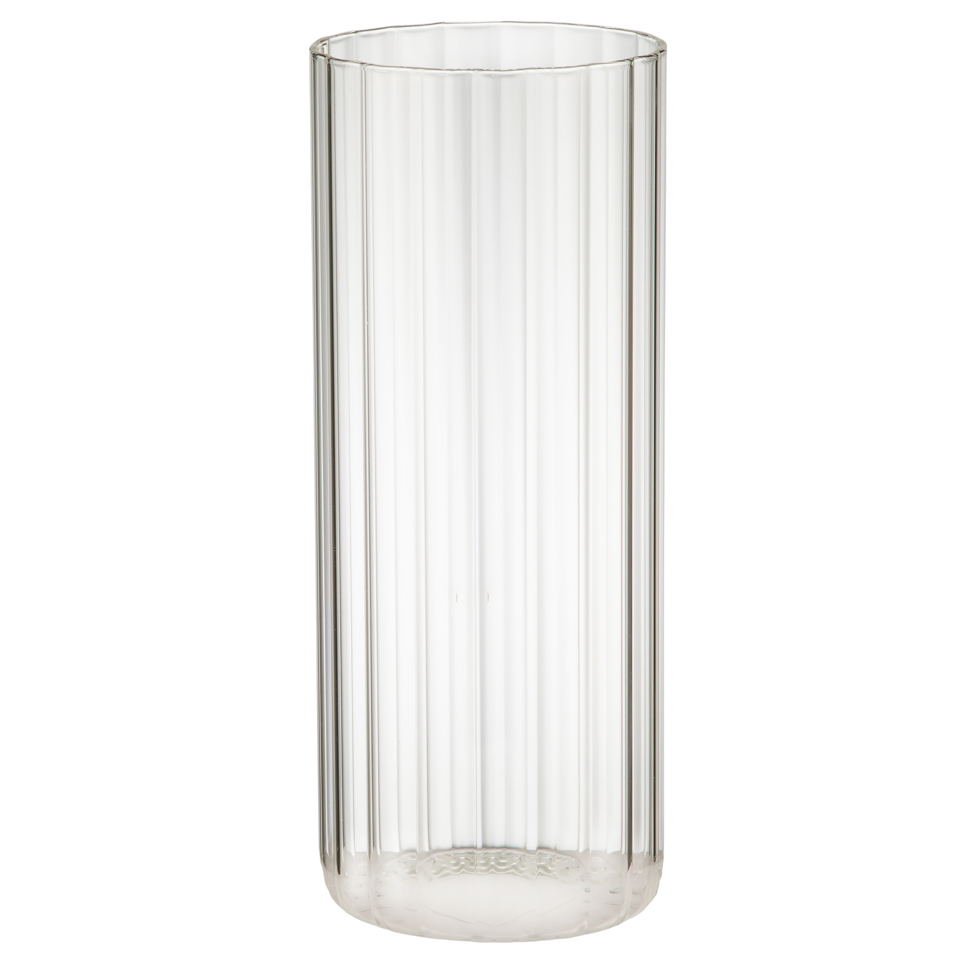 Ваза "Трубка 120 грани" (стекло), D12xH25 см Прозрачный