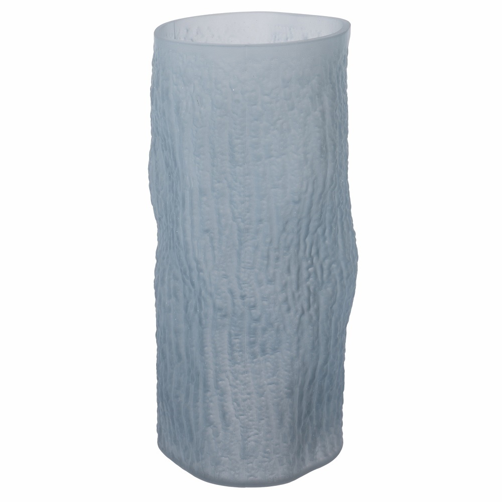 Ваза "Волна матовая" (стекло), D14xH21 см Синий